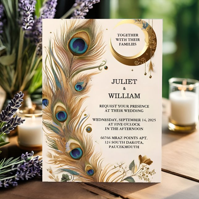 Invitation Plume Russe Asiatique Ciel Cloud Mariage (Créateur téléchargé)