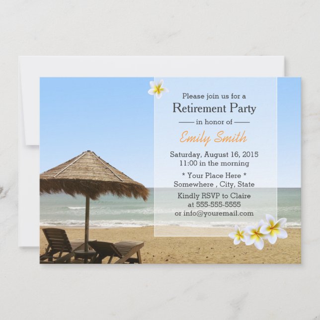 Invitation Plumeria Beach Vocation Retraite (Devant)