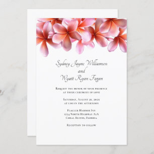 Invitation Plumeria hawaïenne rose Floral Mariage Décontracté