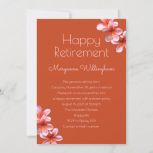 Invitation Plumeria Hawaiian Flowers Retraite Party