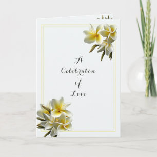 Invitation Plumeria Mariage Jaune Célébration de l'amour plié