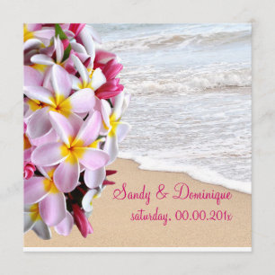 Invitation Plumeria rose de PixDezines Lei/plage
