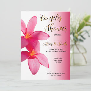 Invitation Plumeria rose Fleurs sur rose, Floral, Couples