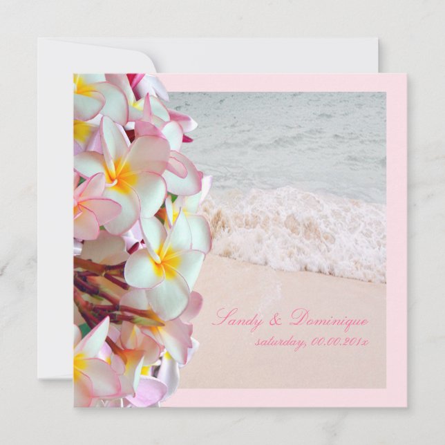 Invitation Plumeria rose PixDezines/plage/do-it-yourself arri (Devant)