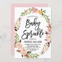 Plumes de Bohème Fleur Wreath rose Bébé Sprinkel