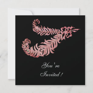 Invitation PLUMES DE DIAMANT, Métallic Argent Rose