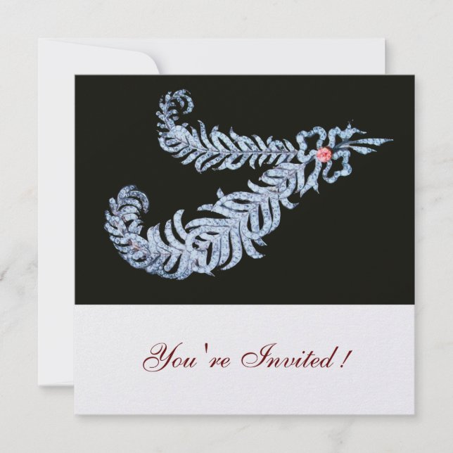 Invitation PLUMES DE DIAMANT, Metallic Ice Rose (Devant)