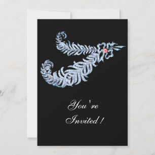 Invitation PLUMES DE DIAMANT, rose