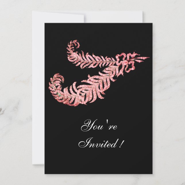 Invitation PLUMES DE DIAMANT, rose (Devant)