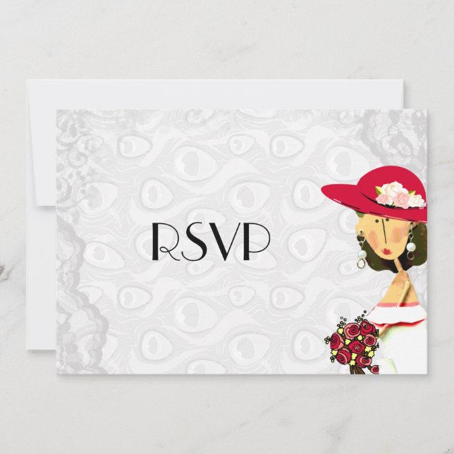 Invitation Plumes de paon de mariée Mariage RSVP (Devant)