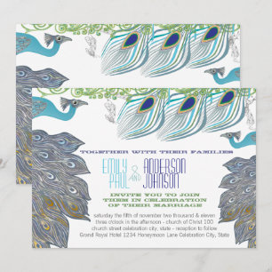 Invitation Plumes de paon des années 20 rugissantes