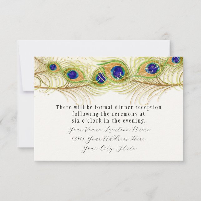 Invitation Plumes de Peacock de Swirl moderne Monogramme Mono (Devant)