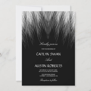 Invitation Plumes douces et blanches