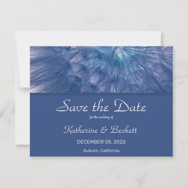 Invitation Plumes Élégantes Sauvegarder la Date (Devant)