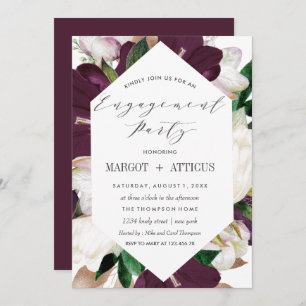 Invitation PlumMagnolia Typographie Mariage