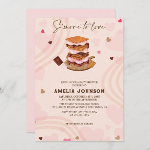 Invitation Plus à aimer coeur rose valentines Baby shower