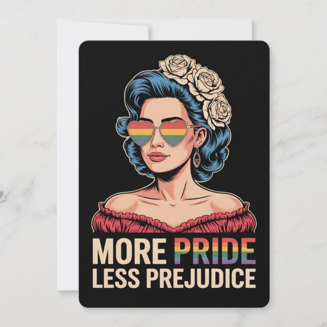 Invitation Plus de fierté Moins de préjugé LGBTQ Fierté Ally  (Devant)
