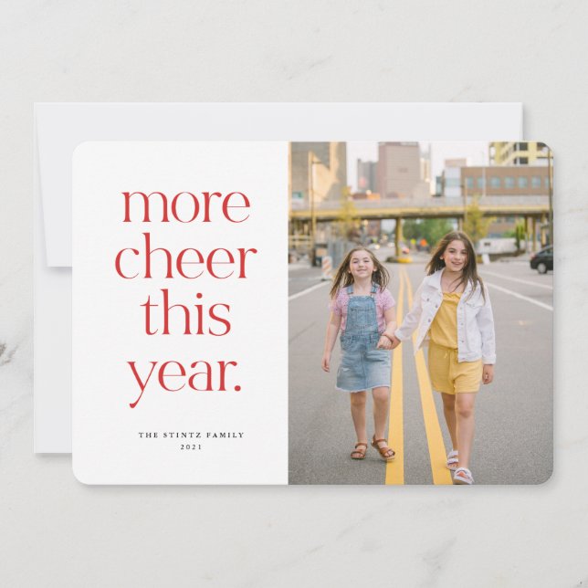 Invitation Plus de joie cette année Red Christmas Card (Devant)