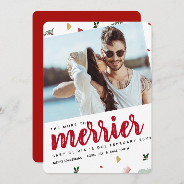 Invitation Plus d'informations sur la grossesse de Noël des p (Devant / Derrière)