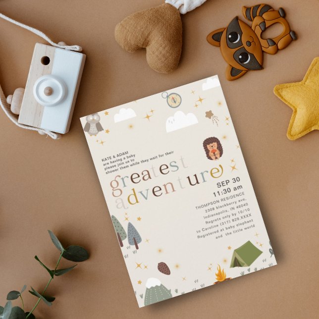 Invitation Plus grande aventure Baby shower neutre genre (Créateur téléchargé)