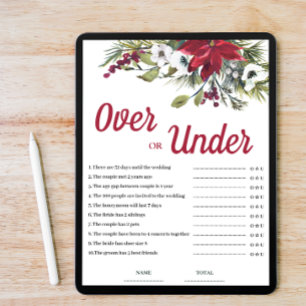Invitation Plus ou moins Jeu de Fête des mariées de Noël