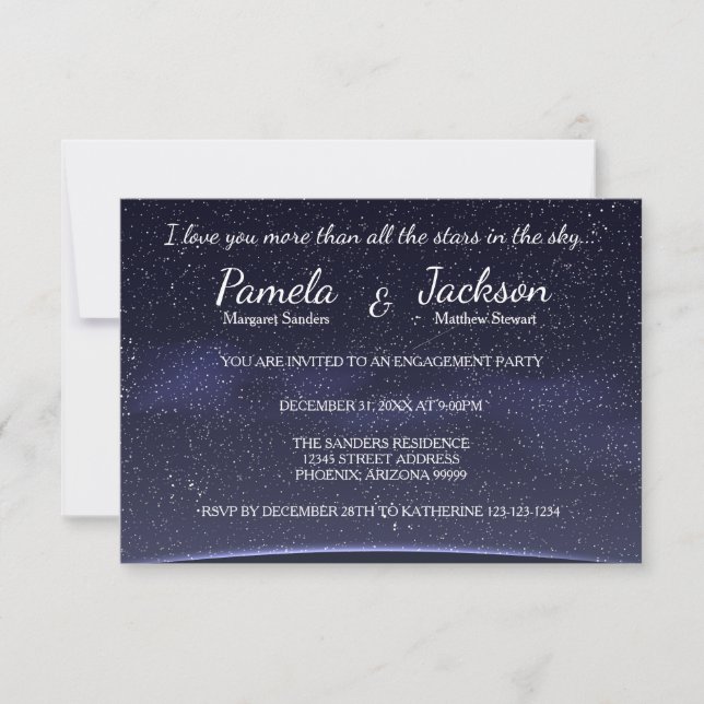 Invitation Plus Que Tous Les Étoiles-3x5Invitation Du Parti E (Devant)