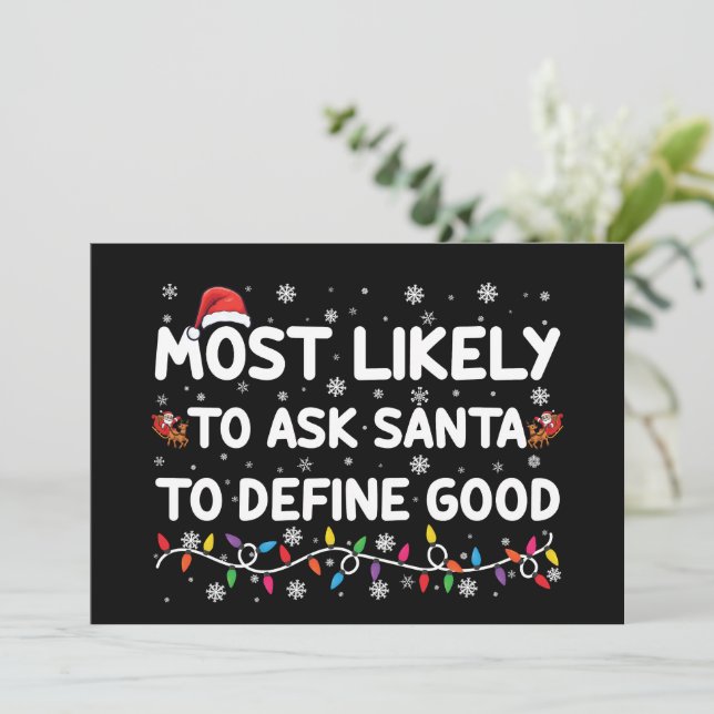 Invitation Plus susceptible de demander au Père Noël de défin (Debout devant)