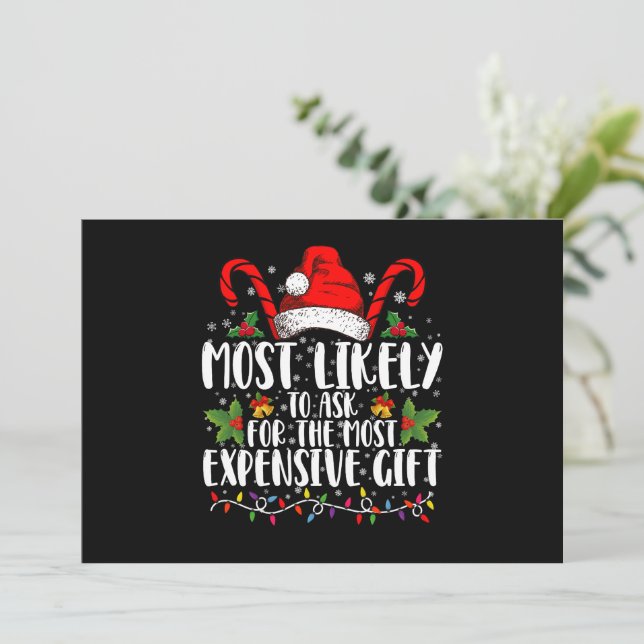 Invitation Plus susceptible de demander le cadeau le plus che (Debout devant)