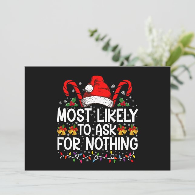 Invitation Plus susceptible de demander rien pour Noël (Debout devant)