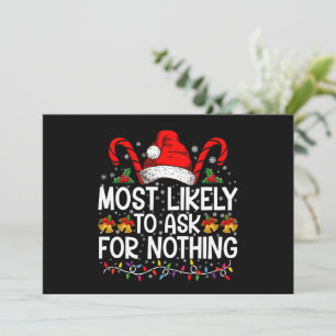 Invitation Plus susceptible de demander rien pour Noël
