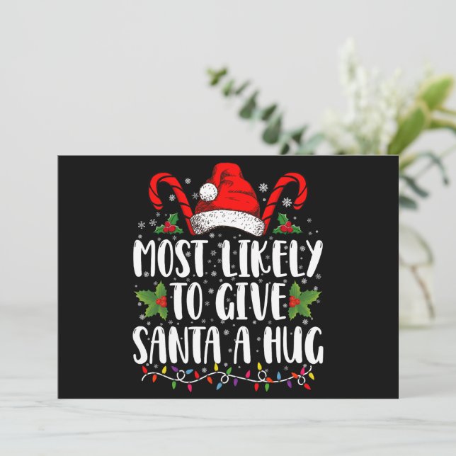 Invitation Plus Susceptible De Donner Un Câlin Au Père Noël E (Debout devant)