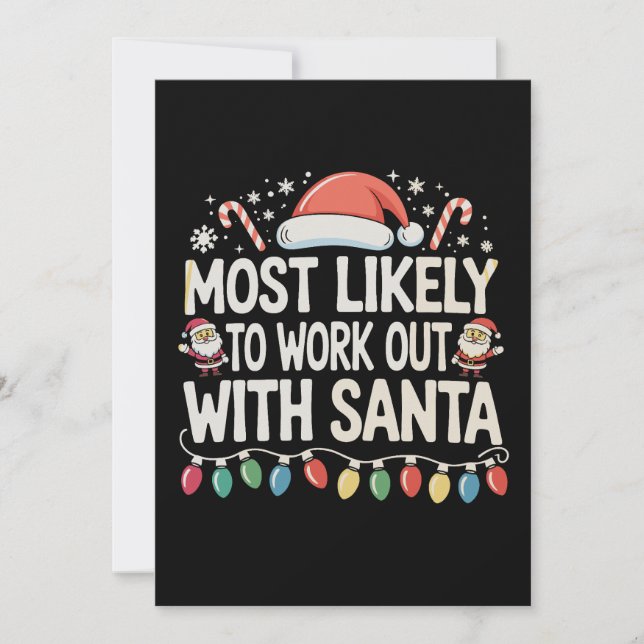 Invitation Plus susceptible de faire de l'exercice avec Santa (Devant)