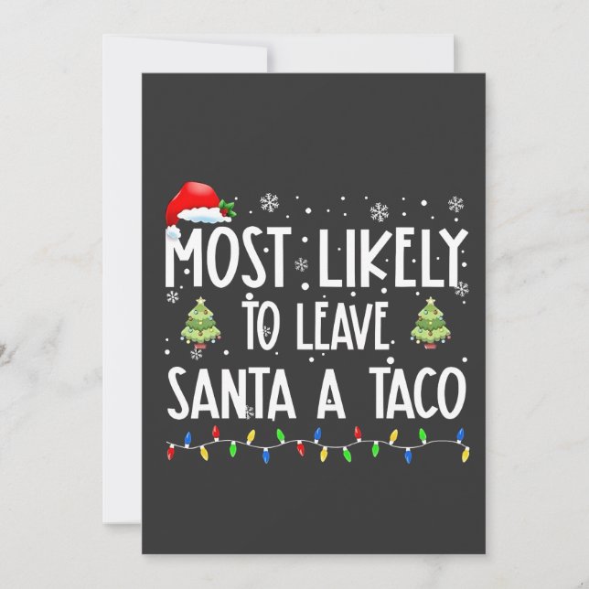 Invitation Plus susceptible de laisser un taco de Noël à Sant (Devant)