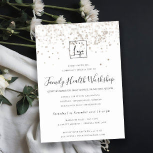 INVITATION PLUSH SILVER FOIL TEXTURE VOTRE ATELIER DE LOGO ÉV