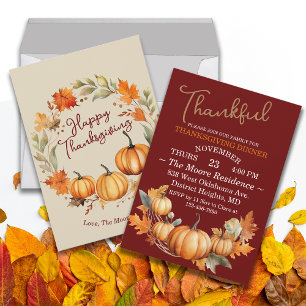Invitation Plush Thanksgiving Friendsgiving Dîner Personnalis