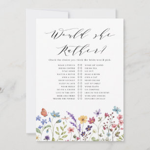 Invitation Plutôt qu'elle aime le jeu en fleurs