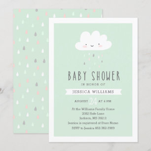 Invitation pluvieuse drôle de baby shower de nuage
