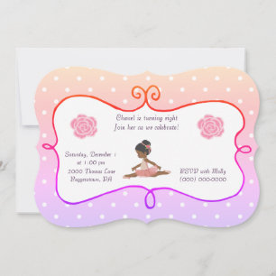 Invitation Poche d'anniversaire de Ballerina