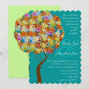 Invitation Poche de forêt enchantée Arbre à conte de fées flo