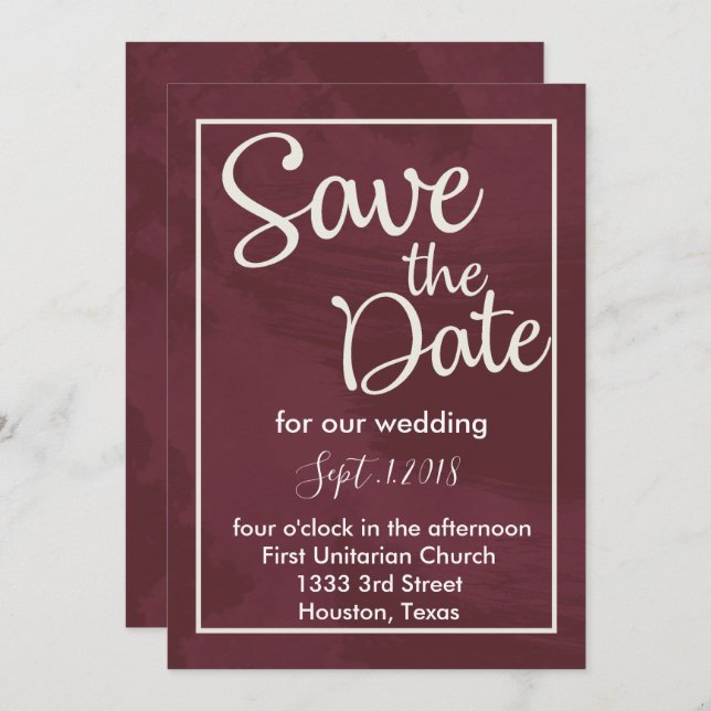 Invitation Poche de Parties scintillant Bourgogne et or enreg (Devant / Derrière)