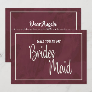 Invitation Pocket Bridesmaid Bourgogne et Parties scintillant