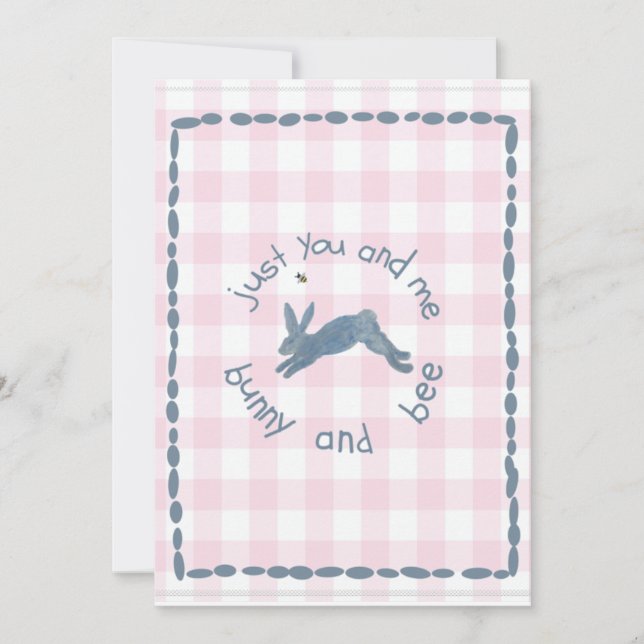 Invitation Poem Bunny Bee Bunnies Bees Baby (Devant)