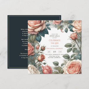 Invitation Poème commémoratif de la fête de la vie des Roses