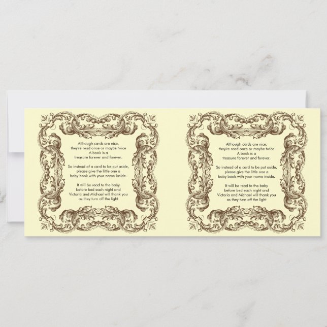 Invitation Poème de livre pour bébés Vintage Frame (Devant)