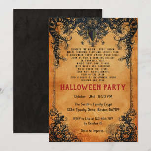 Invitation Poème éffrayant J'Ai Parlé La Fête D'Halloween En