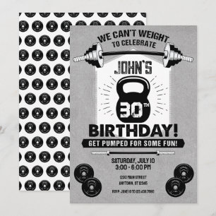 Invitation Poids Exercice Fitness Crossfit 30e anniversaire