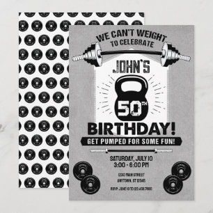 Invitation Poids Exercice Fitness Crossfit 50e anniversaire