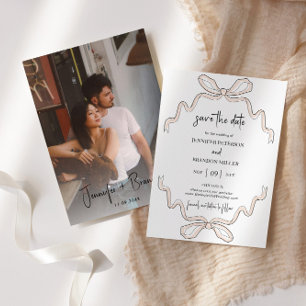 Invitation Poignée à la main Bow Enregistrer la photo de la d