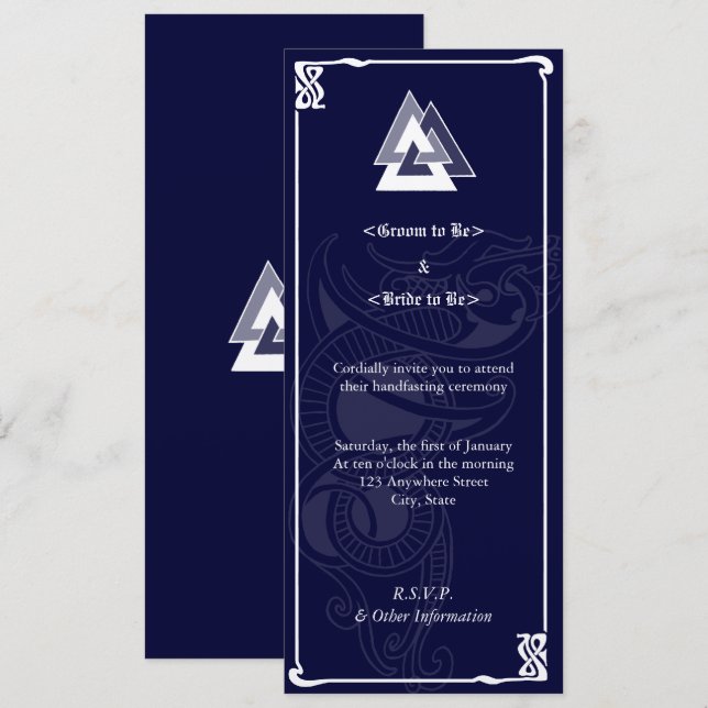 Invitation Poignée d'Asatru (Devant / Derrière)