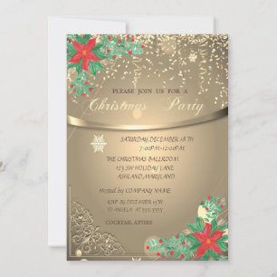 Invitation Poinsettia aquarelle, Confetti Company Noël